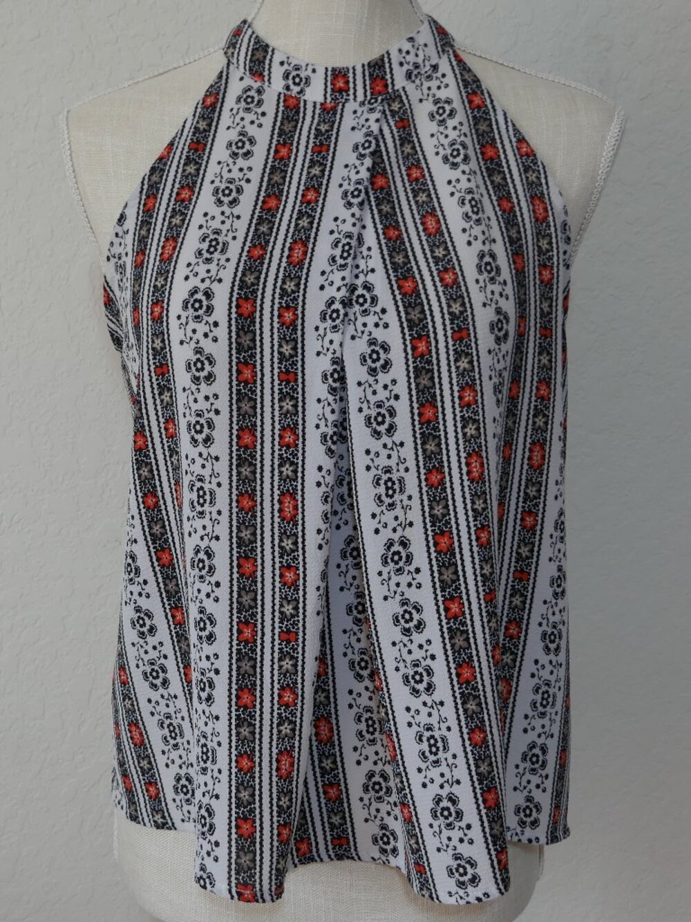 Iris Womens High Neck Halter Top Tank Sleeveless Loose Flowy Summer XL